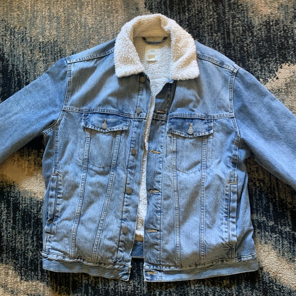 H and M Sherpa denim jacket